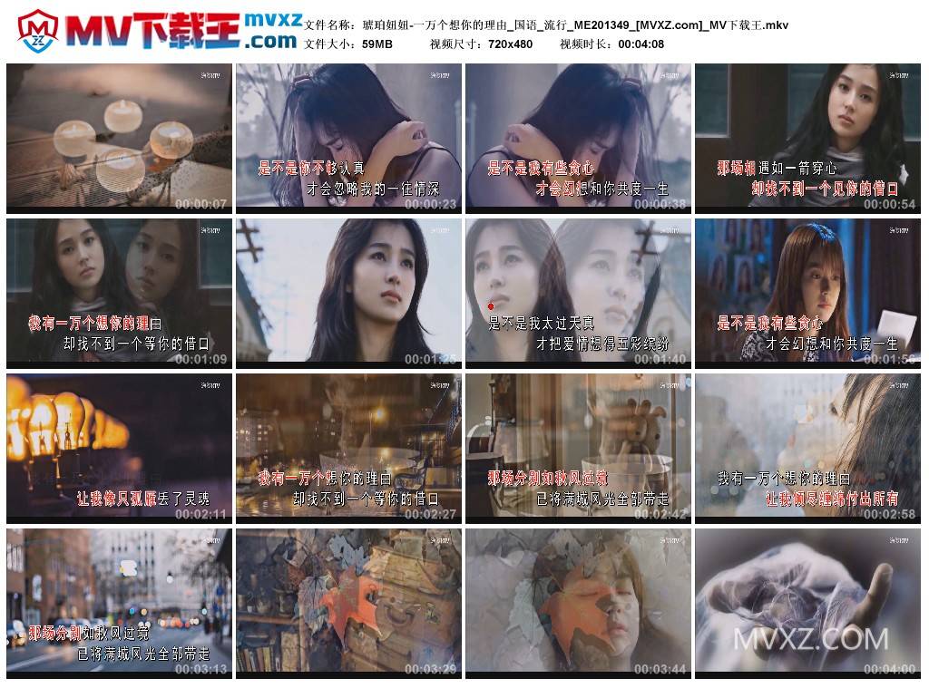 琥珀妞妞-一万个想你的理由_国语_流行_ME201349
